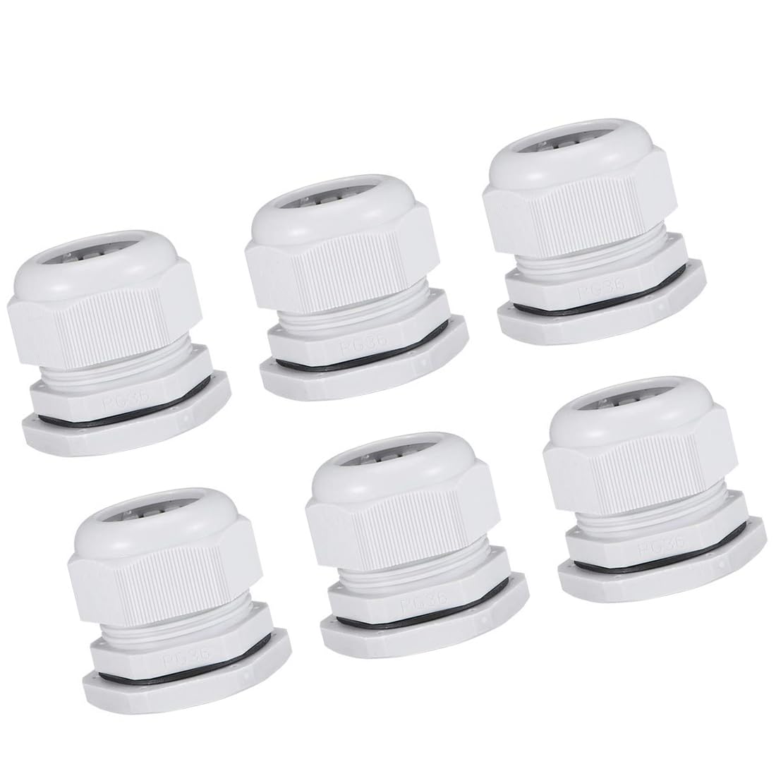 Unifizz 12Pcs PG36 Cable Gland – Durable Threaded Wire Connector with Locknut for 22-32mm Dia Cable Wire, Black