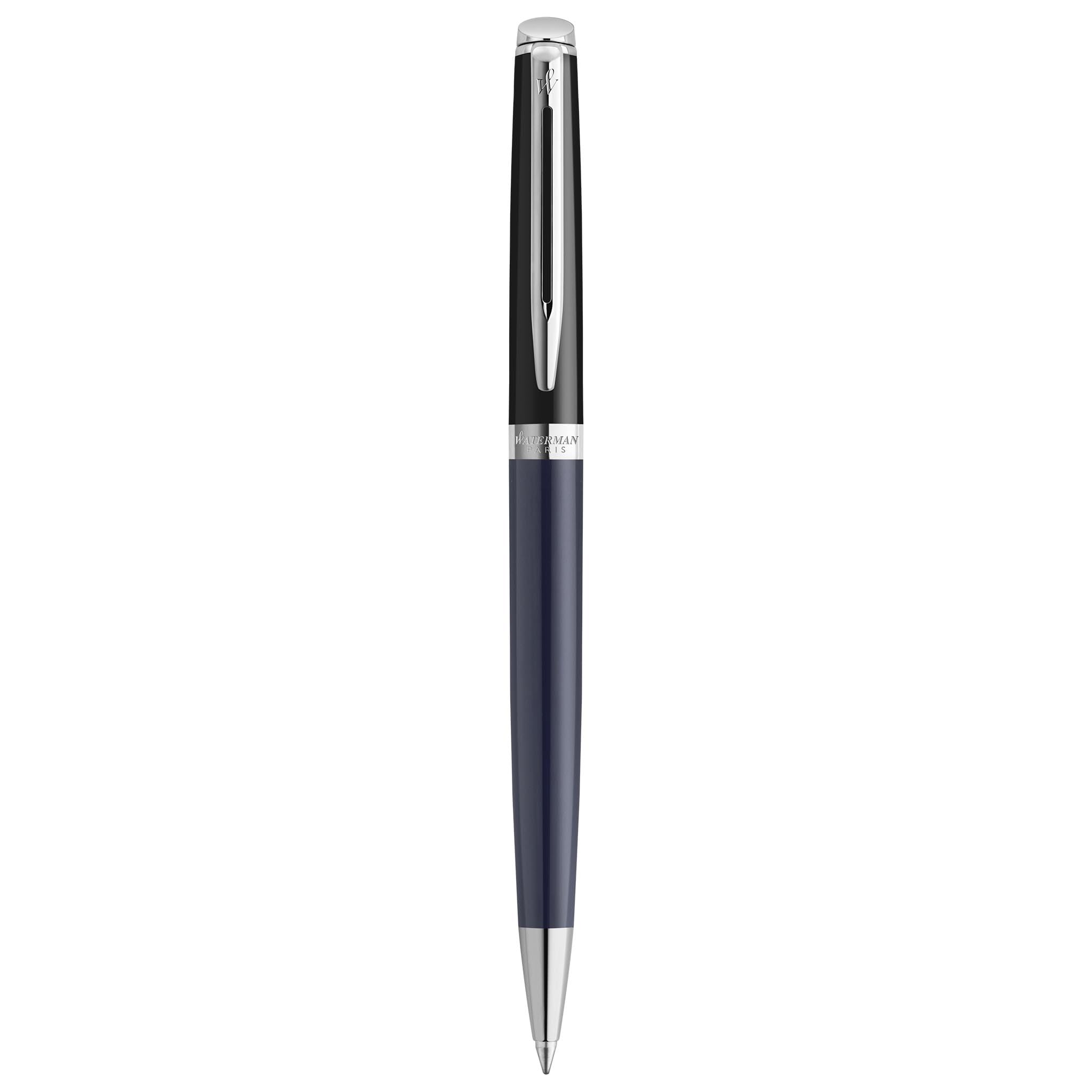Waterman Hémisphère Ensemble stylo plume et stylo à bille avec gravure, kit d'écriture de luxe, personnalisable, comme cadeau d'anniversaire, d'anniversaire et de Noël, bloc noir et bleu