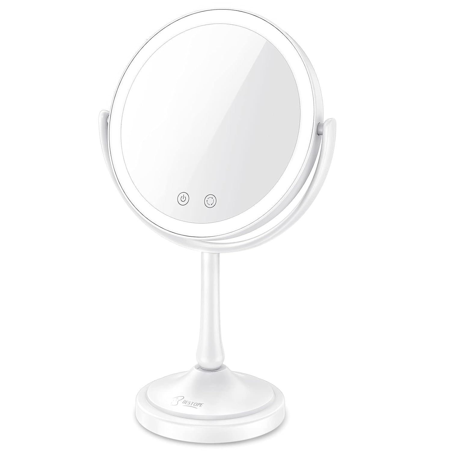 BESTOPE Lighted Makeup Mirror 7X Magnifying Mirror Double Sided Vanity
