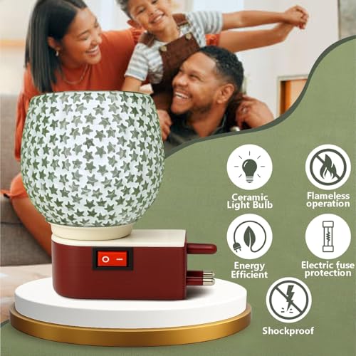 Image of JD FRESH Ceramic Kapoor Dani Lamp /Electric Camphor Diffuser Burner for Pooja /Multipurpose Incense Aroma Dhoop Dani /Night lamp for Temple /Office /Home /Meditation & Mosquito Repellent (JD-1030)