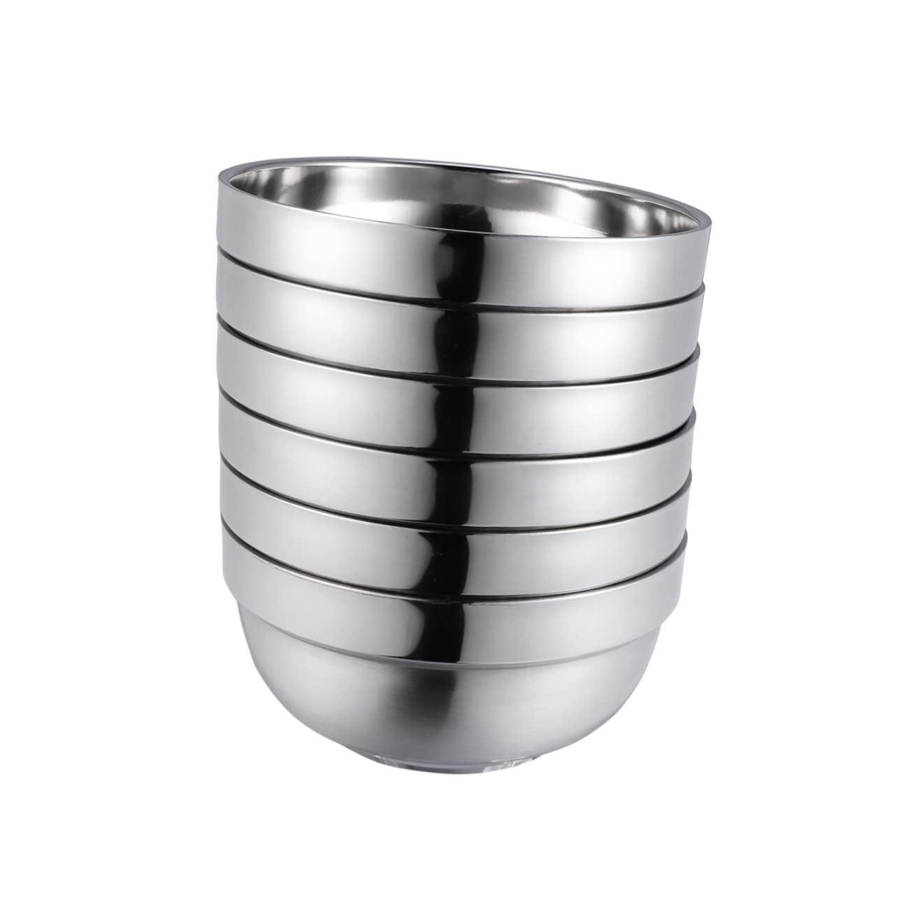 STOBAZA 2Pcs Insulated Double Layer Stainless Steel Rice Bowls for Soup Family Dinnerware Safe for Home Beach Camping Use