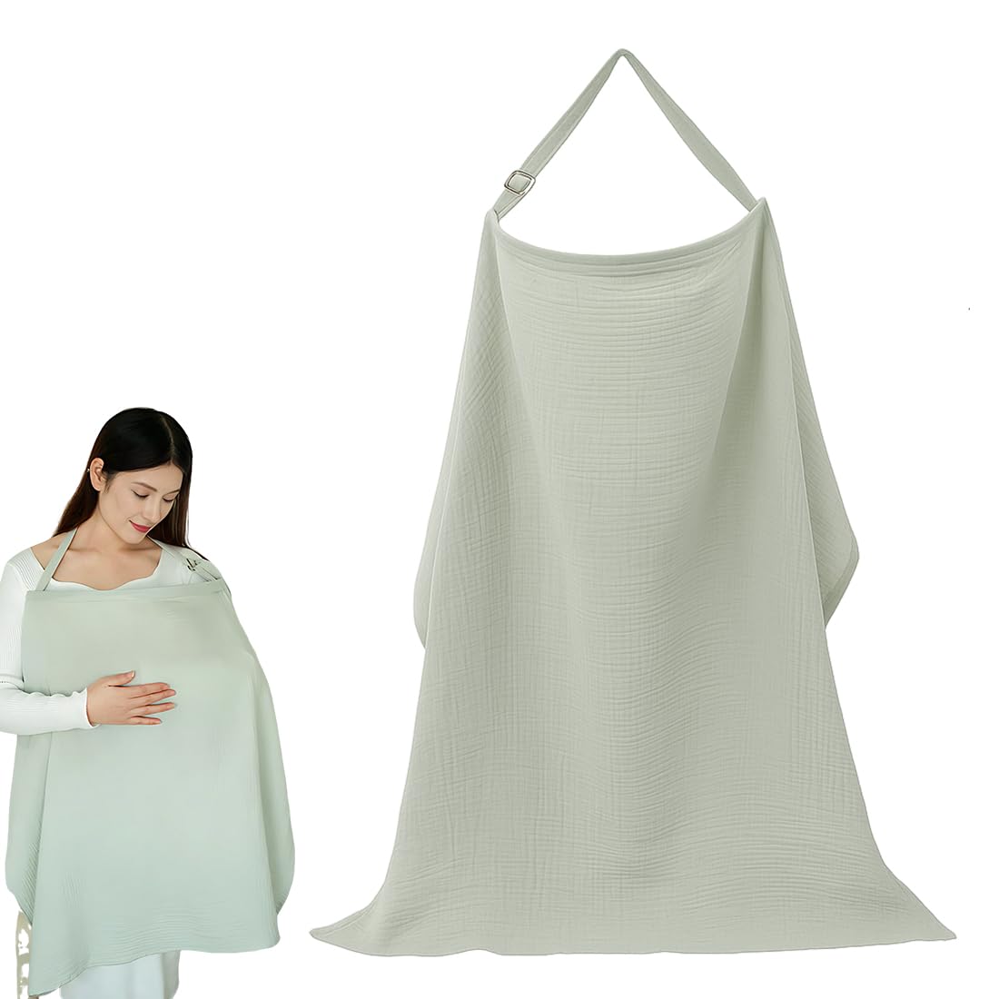 Couverture Allaitement Bébé, Tablier Allaitement, Cache Allaitement Écharpe Coton Douce Respirante Ajustable