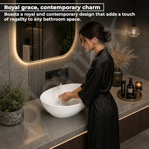 Image of Plantex Ceramic Basin /Wash Basin for Bathroom /Tabletop Wash Basin /Bathroom Basin (Cadiz, White)