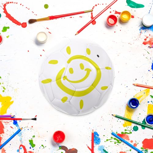 Balón de fútbol 3 pequeño sin terminar para pintar con kit de manualidades de 7 piezas de plástico PU 6