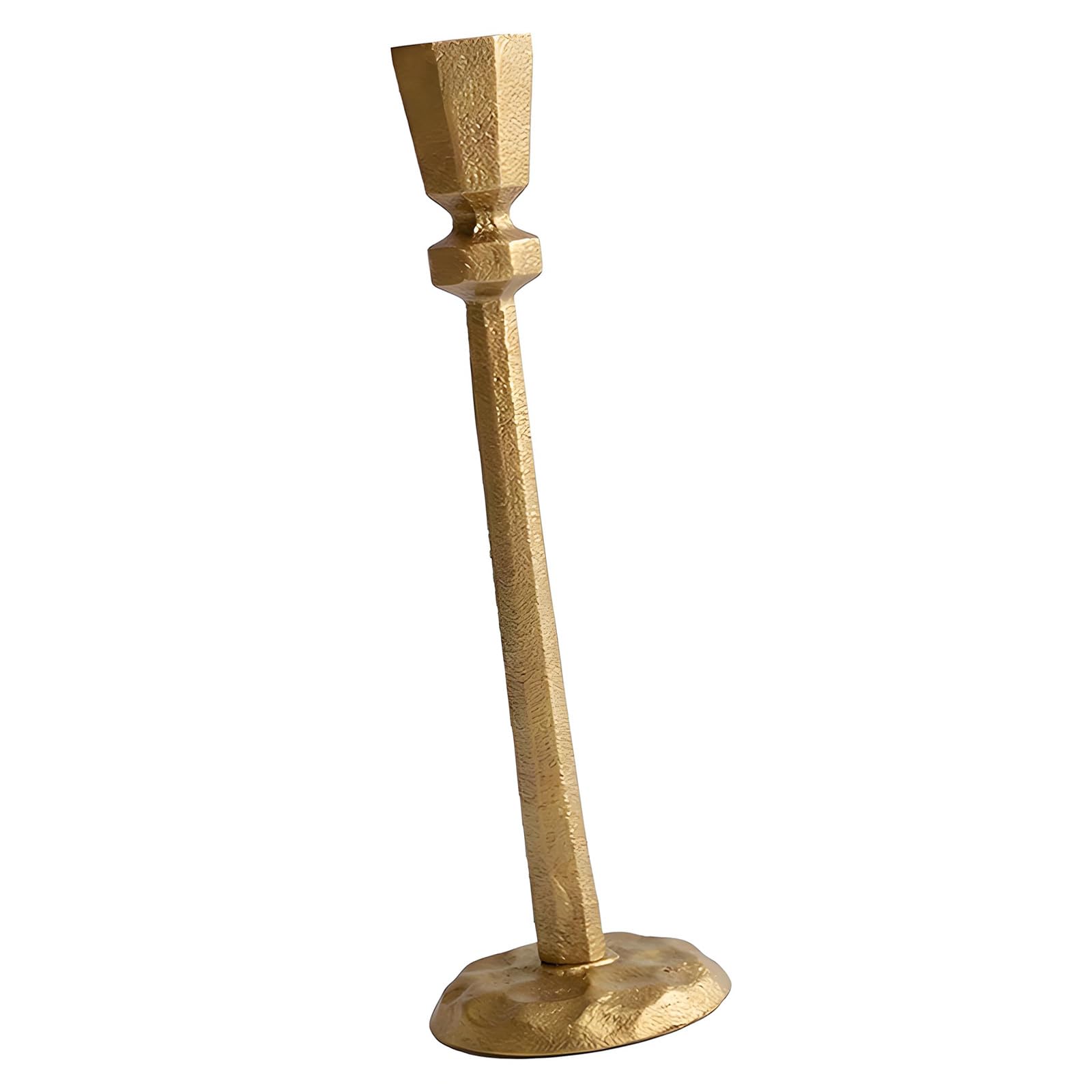 Qusinfc Classical Gold Coating Cast Iron Tall Stand Taper Candlestick for Centerpiece Decoration and Romantics Ambiances Wedding Candlestick Holders