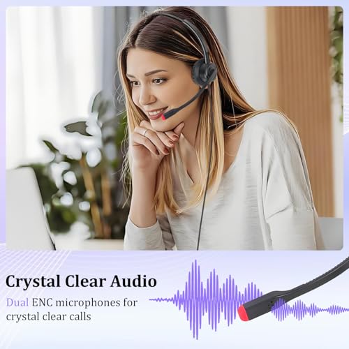 Casque de travail à domicile USB avec micro à réduction de bruit dynamique - 2