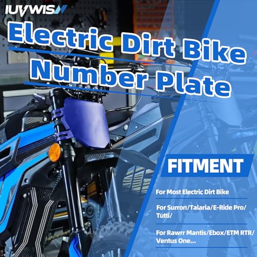 Image of Electric Dirt Bike Number Plate Front License for Surron Sur Ron LBX Tuttio Talaria Sting MX3 /R MX4 MX5 Talaria XXX E-Ride Pro SR S SS 2.0 3.0 Tutti Soleil 01 Rawrr Mantis Ebox ETM RTR Blue