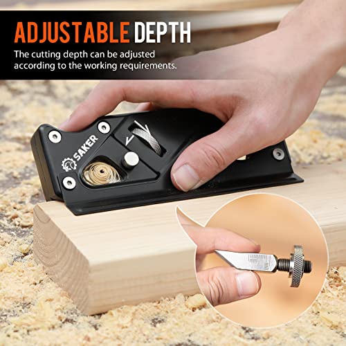 Saker Chamfer Plane-Woodworking Edge Corner Flattening Tool with Auxiliary Locator,Hand Chamfering Planer Suitable for Quick Edge Trimming of Wood (upgrade -1 Cutter Head, Black) - Image 4