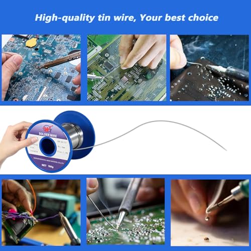 Image of 1.2mm 100g Solder Wire - High-Strength 63 /37 Tin-Lead Solder with 183℃ Low Melting Point for Electronics, Mechanical, Automotive, and Communications Industries