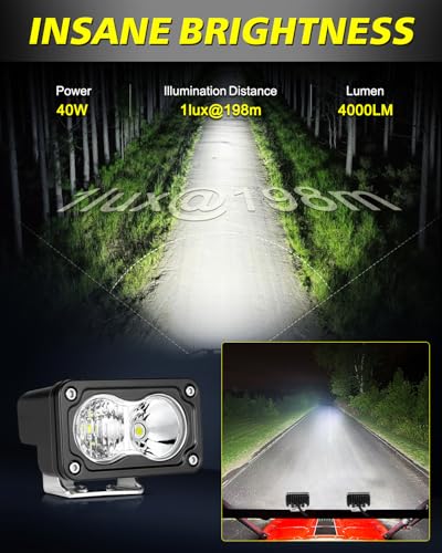 Image of 3 Inch 40W CREE LED Pods with Wiring Harness & Black Covers