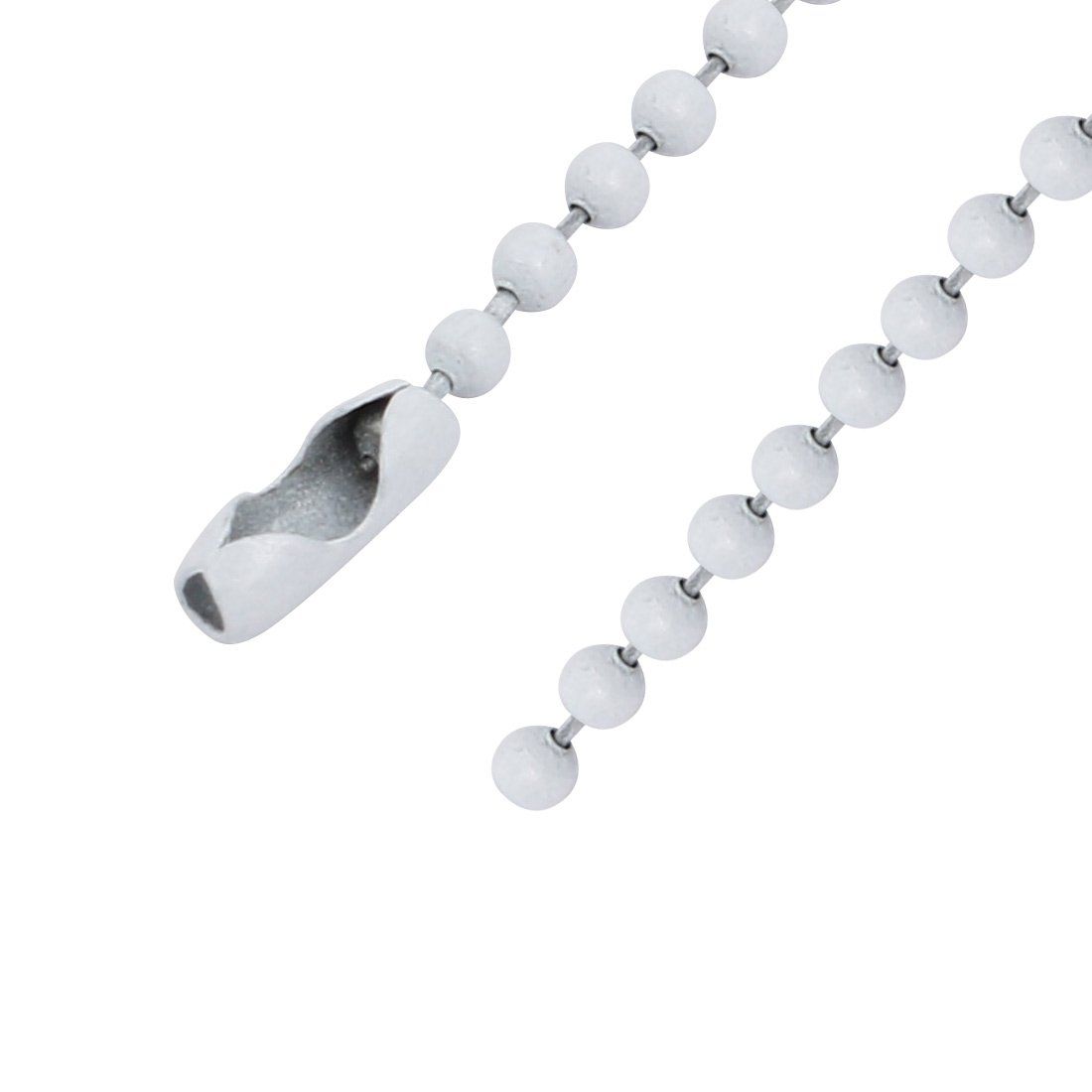 Aexit 4pcs 2.4mm Lighting fixtures and controls Dia Metal Beaded Connector Ball Key Chain 6inch Length White