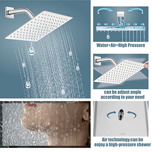 Combiné douche murale haut de gamme 20,3 cm et mitigeur de luxe en laiton