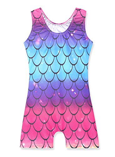 Image of HOZIY Girls Gymnastics Leotards for Kids Tumbling Outfits Biketard Sparkle Adorable Pattern