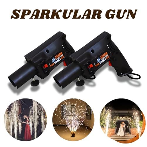 Image of Handheld Pyro Party Toy Gun Use for Party Functions, Events, Celebrations (Batteries & Pyros Not Included) (Pyro Gun) (Black-Pack of 2)