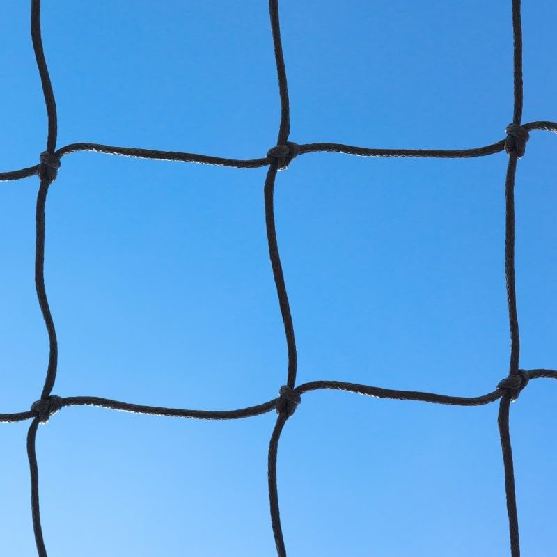 FORZA Replacement 24ft x 8ft Football Goal Nets | 5mm Braided HDPE Striped Football Nets for Stadium Box Goals [11 Colour Options] (Black, Single)