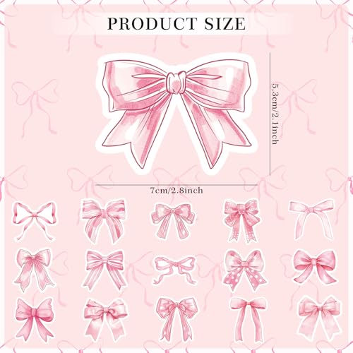 Imanes decorativos de lazo rosa para refrigerador 16 piezas miniatura 2