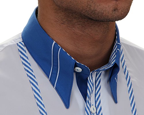 Camisa blanca cómoda para vientre regular fit de estilo rockabilly 4