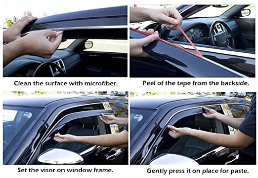 Image of Premium Non-Breakable Car Window Door Visor /Rain Guard /Wind Deflector Compatible for (Maruti 800)