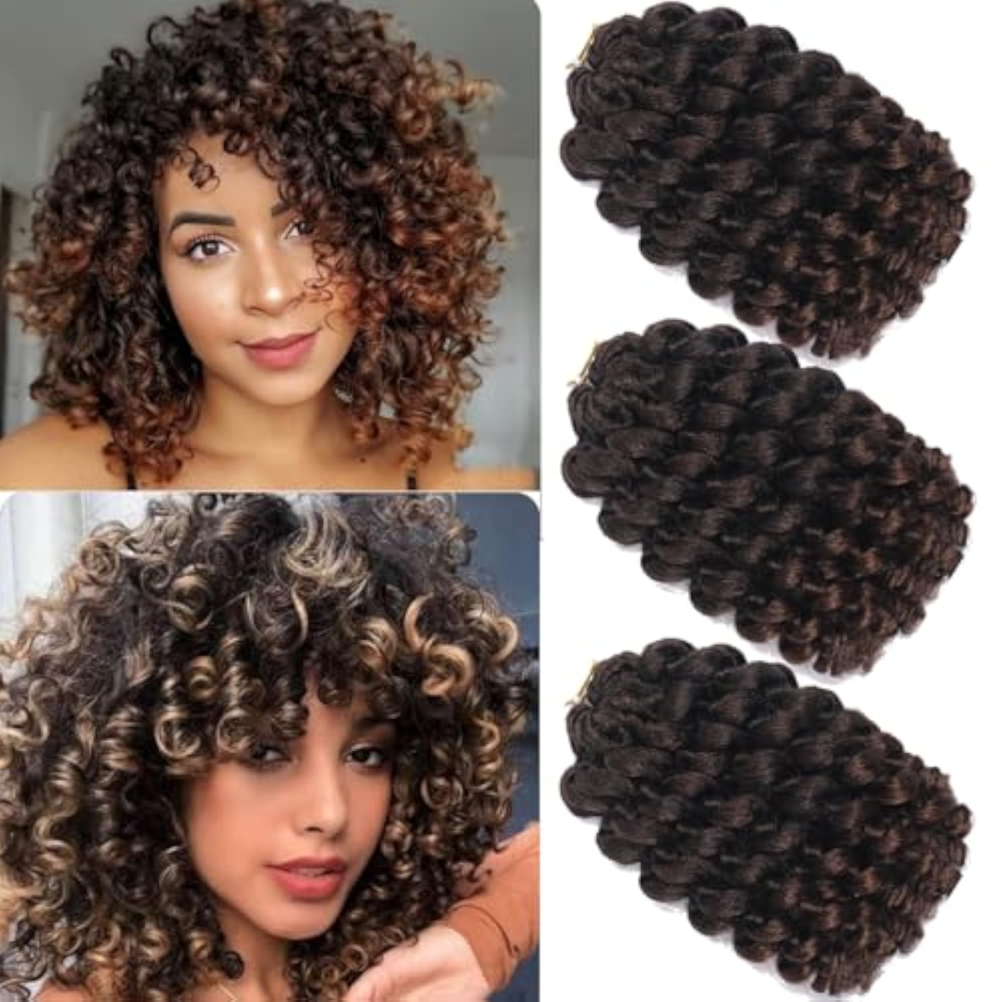 3 Packs 2X Ringlet Wand Curl Jamaican Bounce Synthetic Hair Extensions