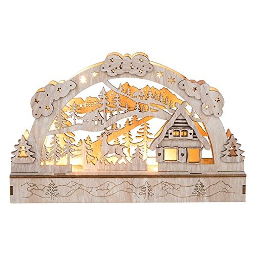 SC Gifts Placa de Navidad pequeña con luz LED 3D y diseño de Navidad en Caja