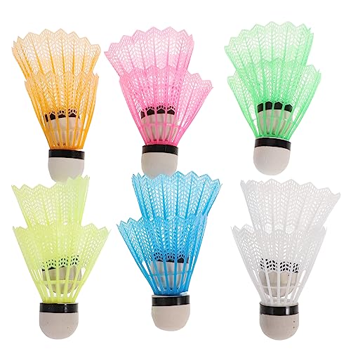 Abaodam 12Pcs Nylon Shuttlecocks Durable Plastic Badminton Birdies for Sports Excellent Stability for Training and Recreational Play
