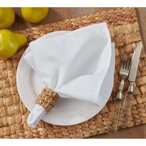 Image of Kitchen Napkin 100% Cotton Aqua Blue - Pack of 12 (10 inchx10 inch Inches) Dinner Napkins with Hemmed Edges,Cloth Napkins for Wedding,Parties,Hotels