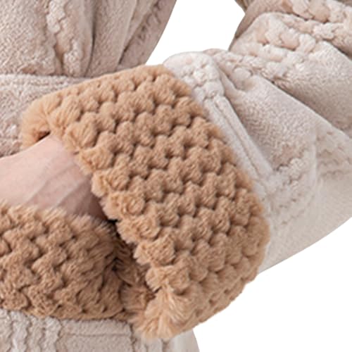 Men's Fashion Hooded Bathrobe Plush Fluffy Fleece Robe Cozy Warm Shaggy Spa Robe Plus Size Sherpa Sleepwear4