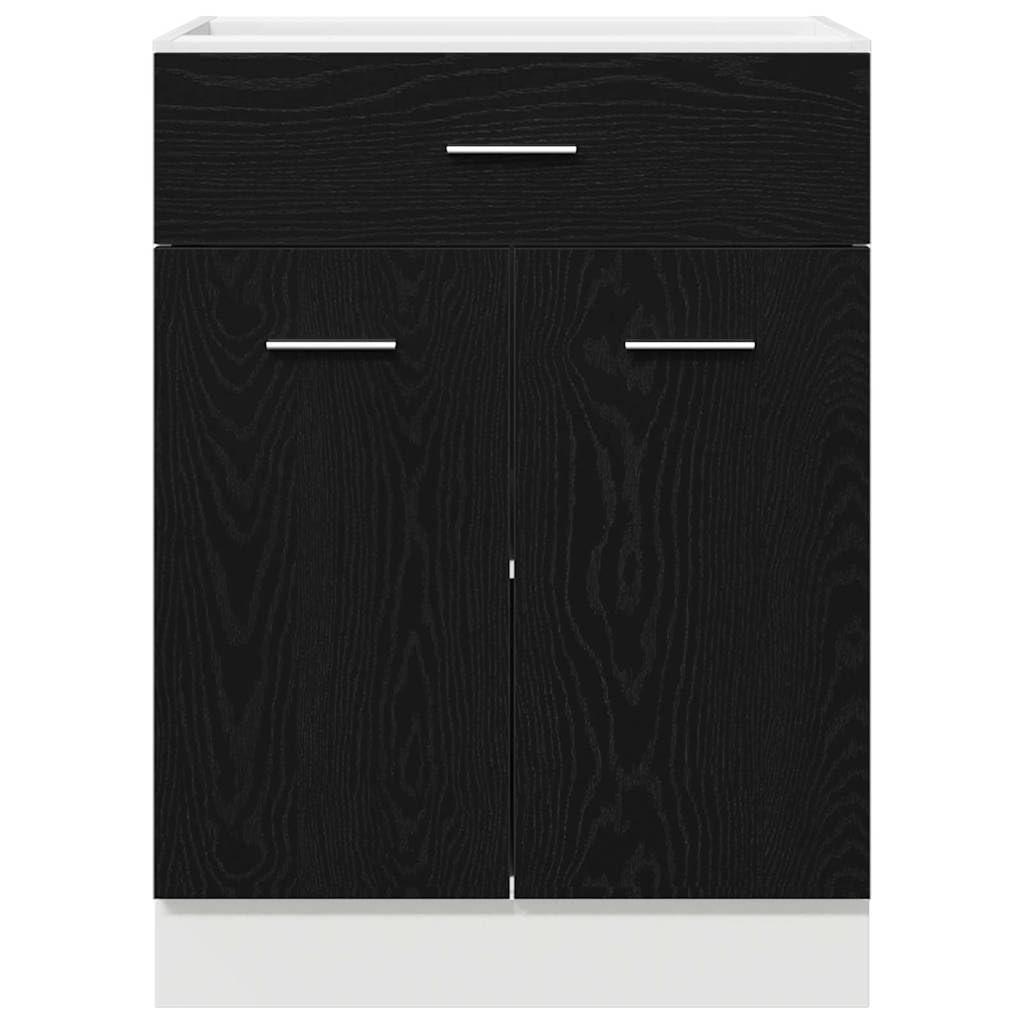 Hängeschrank mit Regal, Schwarz Eichen-Optik, 60x46x81,5 cm, Holzwerkstoff, moderner Küchenschrank für Küche & Speisekammer, langlebige Lagerung