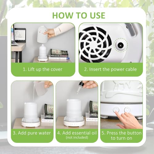 Difusor de Aroma y Humidificador 2 en 1 100ml LED miniatura 7