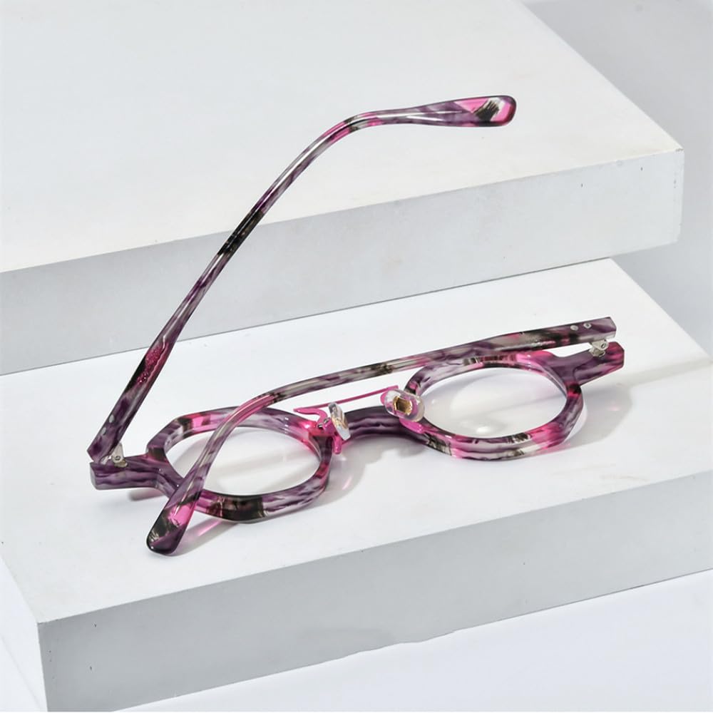 MUTYNE Montura de gafas de acetato para hombre, anteojos redondos Retro Vintage, gafas