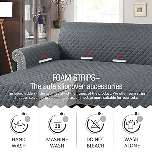 TAOCOCO Corner Sofa Bed Cover Reversible 2 Seater Chaise End Sofa Cover L Shape Sofa Protector for Pets Furniture Sofa Protector (Dark Grey) - Image 4