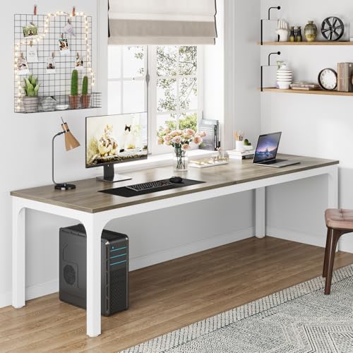 Table d'ordinateur portable double long 200cm pour bureau à domicile - 6