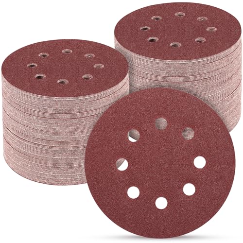 POTUINOM 100PCS 5 Inch Sanding Discs 150 Grit Sandpaper for Orbital Sander