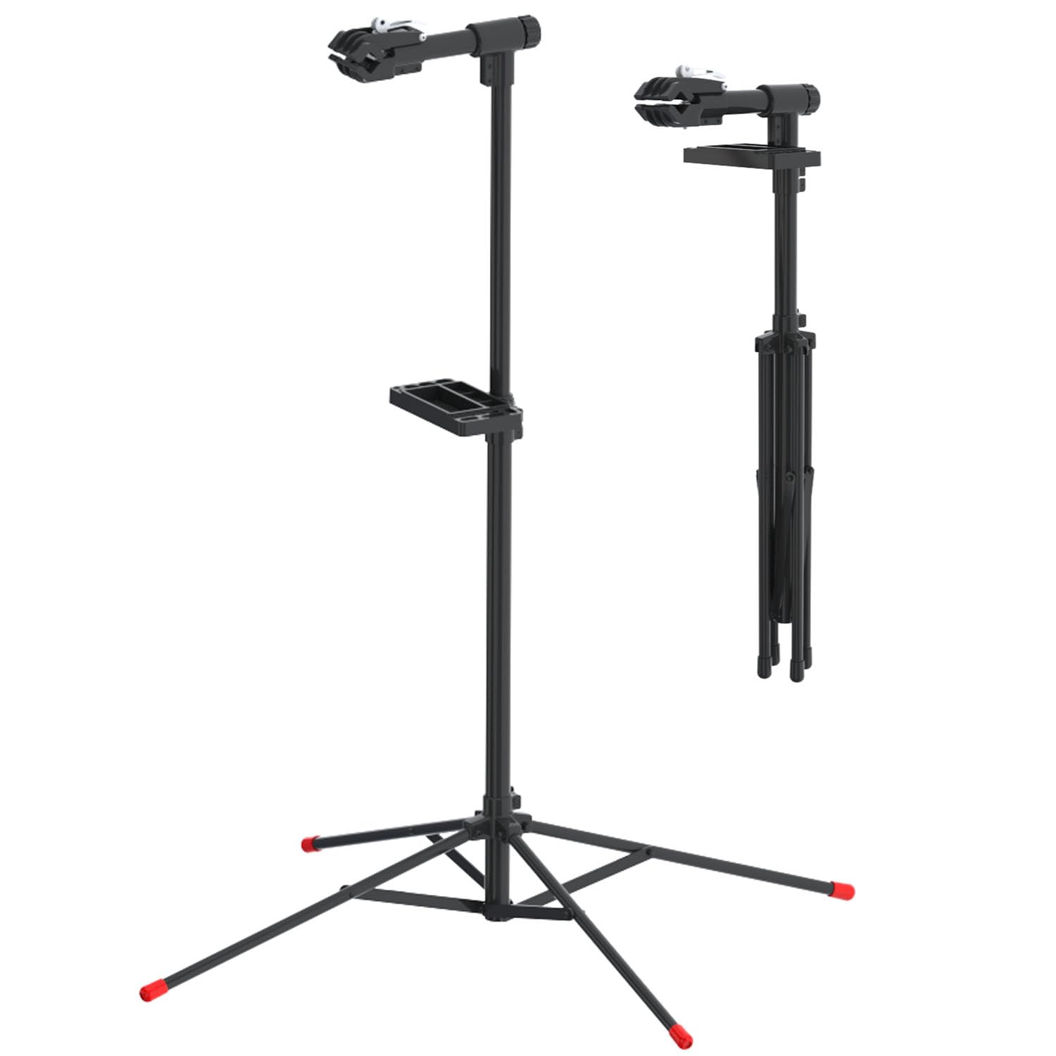 Taylor & Brown Bicycle Workstand Folding Bike Repair Maintenance Pro Home Mechanic Bicycle Work Stand Rack Adjustable Height with Legs, 95-145 cm, Black