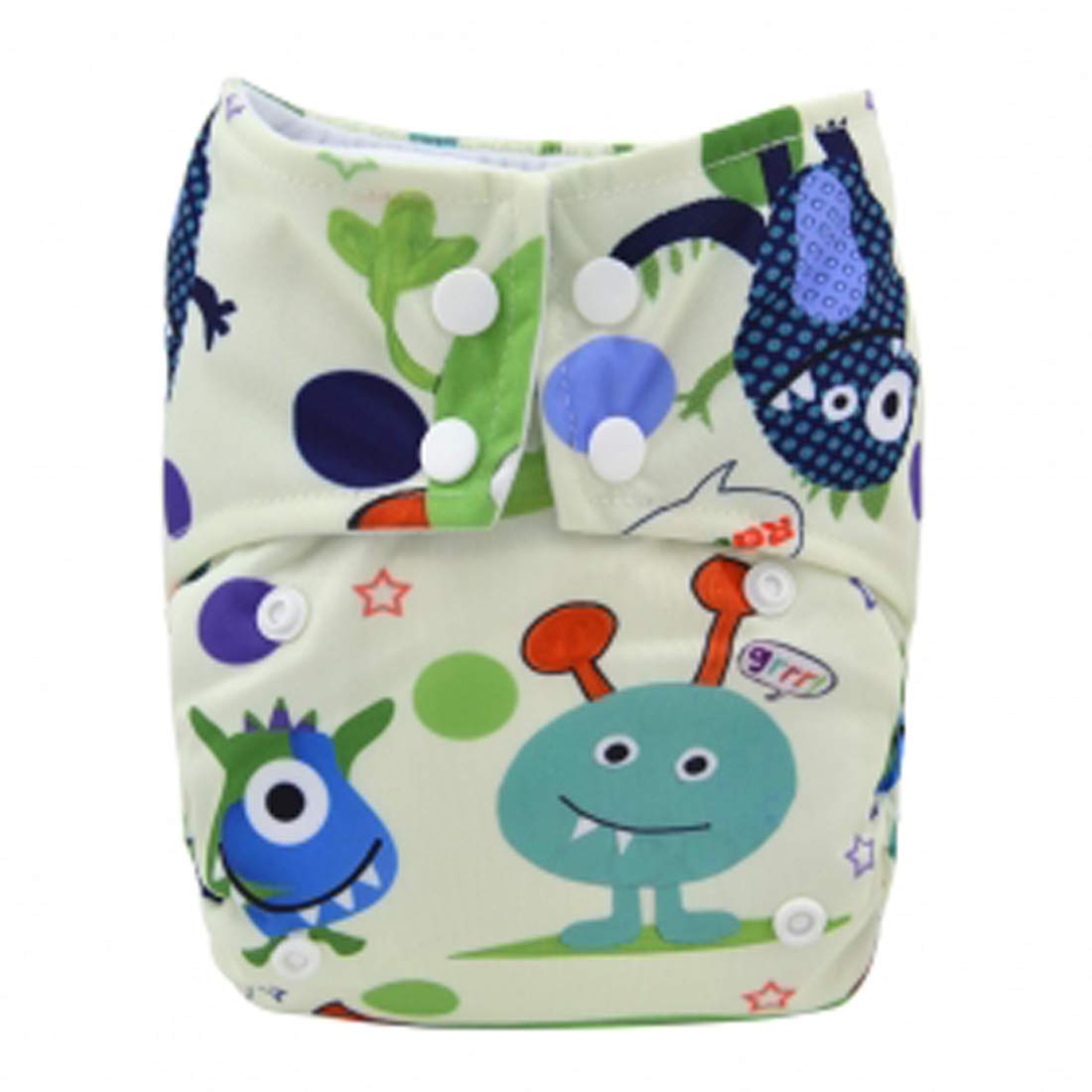 Alvababy Elastic Microseude Cartoon Pocket Night Diaper with Microfiber Insert (Multicolour, One Size)