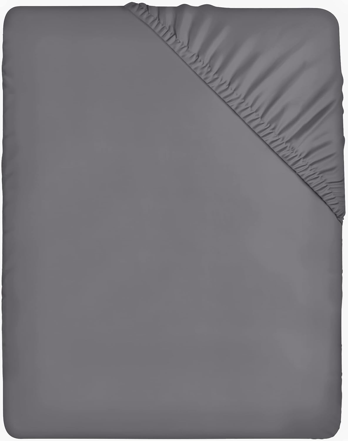 Utopia Bedding Lenzuolo con Angoli - 80x200cm - Grigio - Microfibra Spazzolata - Lenzuolo Sotto con Angoli Elasticizzato