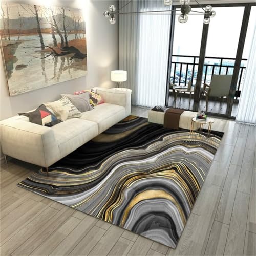 Tapis géométrique abstrait gris grand format tapis décoratif haut de gamme - 2