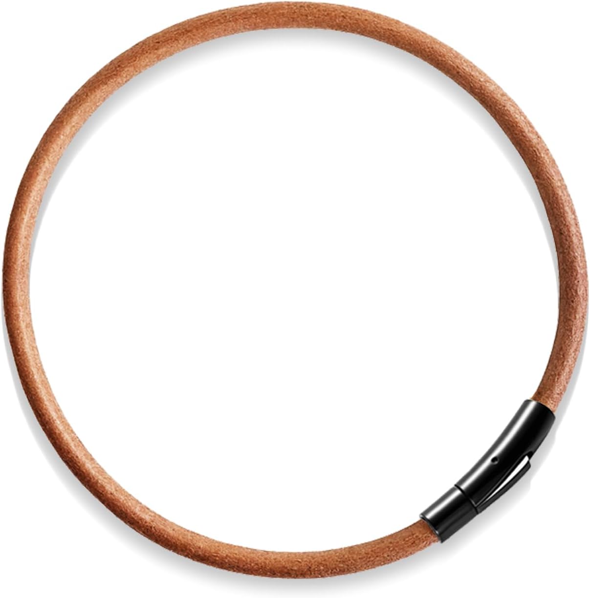 Waterproof Mens Leather Bracelet with Clasp,Handmade Minimalism Bracelets for Men,Antique Brown Wrist Cuff Rope Accessories