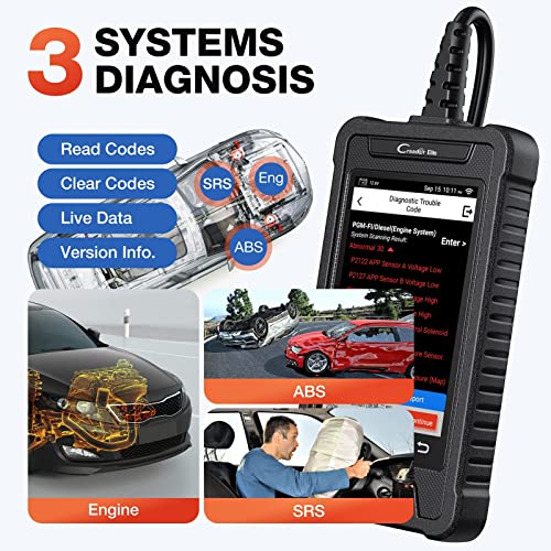 LAUNCH OBD2 Scanner Creader Elite 302, SRS ABS Scan Tool Car Check Engine Code Reader, Auto VIN, Lifetime Free Online Update, Optional 2 Reset Functions, Full OBD2 Diagnostic Tool, 4 Inch Touchscreen