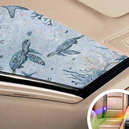Película decorativa para ventana azul 17.7" x 39.3" 2 piezas miniatura 4