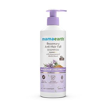 Mamaearth Rosemary Anti-Hair Fall Shampoo With Rosemary & Methi Dana | For Reducing Hair Loss & Breakage | Up To 94% Stronger Hair* | Up To 93% Less Hair Fall | For Men & Women | 400 ml
