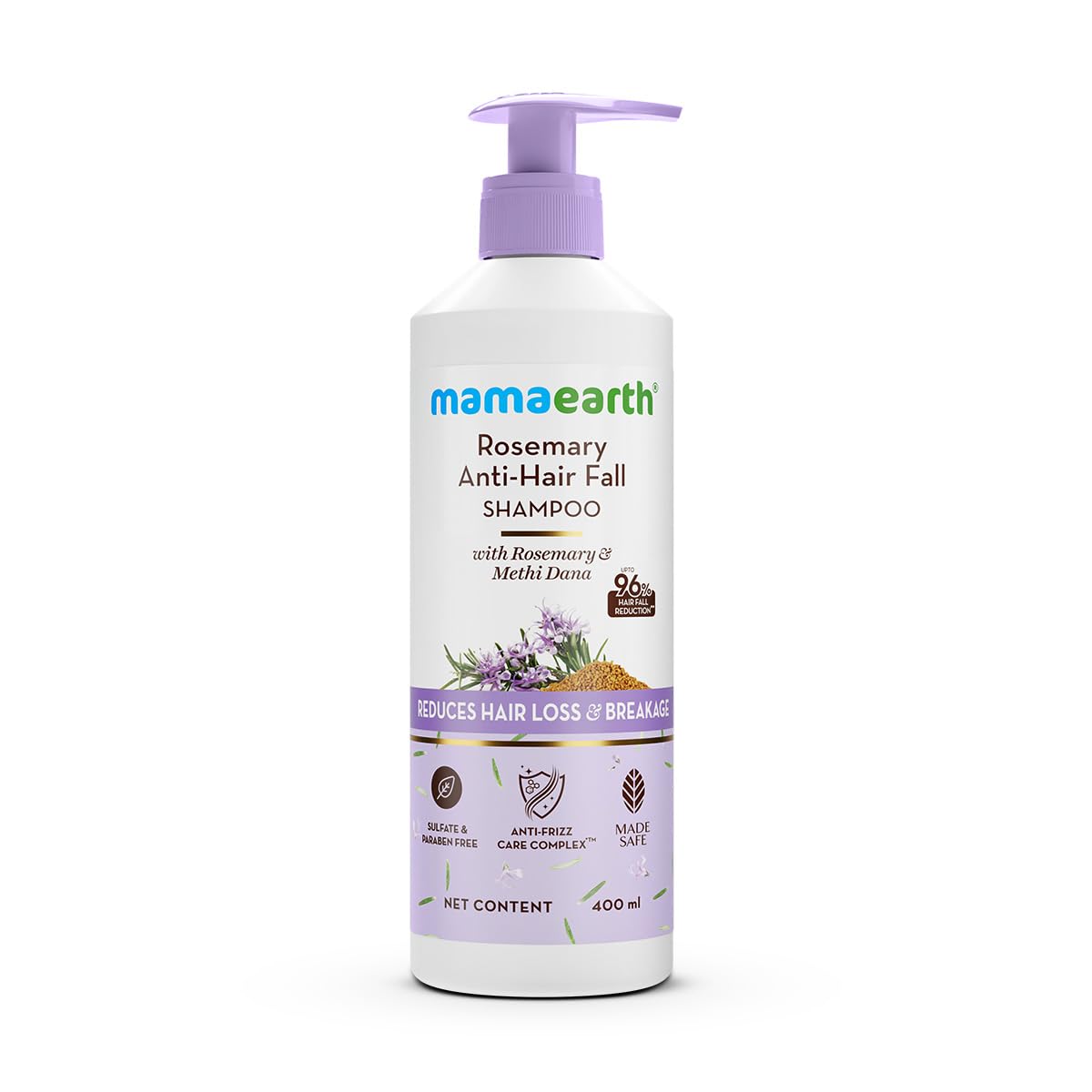 Mamaearth Rosemary Anti-Hair Fall Shampoo With Rosemary & Methi Dana For Reducing Hair Loss & Breakage-400 Grams Up To 94% Stronger Hair* Up To 93% Less Hair Fall For Men&Women-image-9