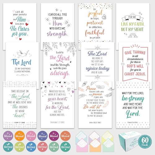 Decorably 60 Pack 5x7in Inspirational Christian...