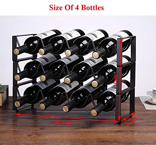 Soporte para botellas de vino de metal para 3 botellas miniatura 4
