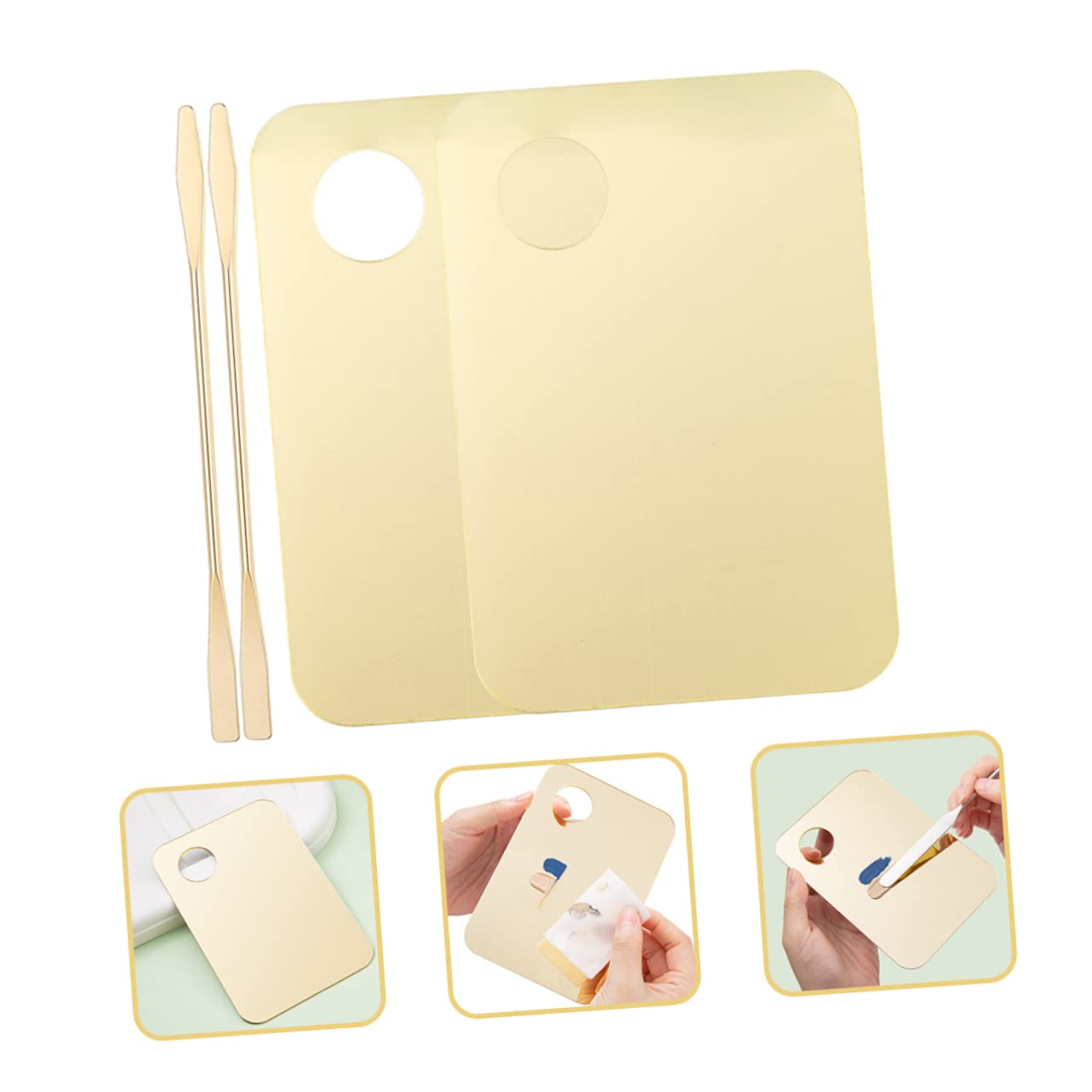 FRCOLOR 10sets Palette Acriliche Per Make- Con Spatola Per Fondotinta e Miscelazione Colori Strumenti Professionali Per e Manicure