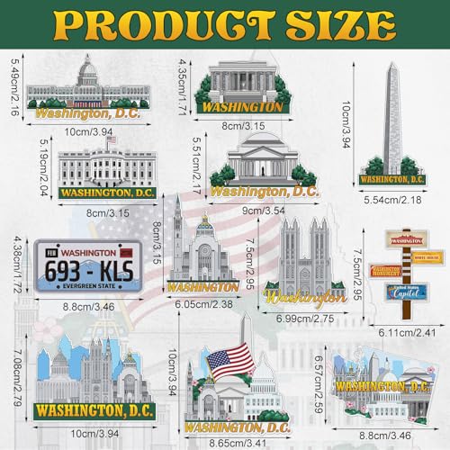 12 imanes decorativos Washington para refrigerador miniatura 3