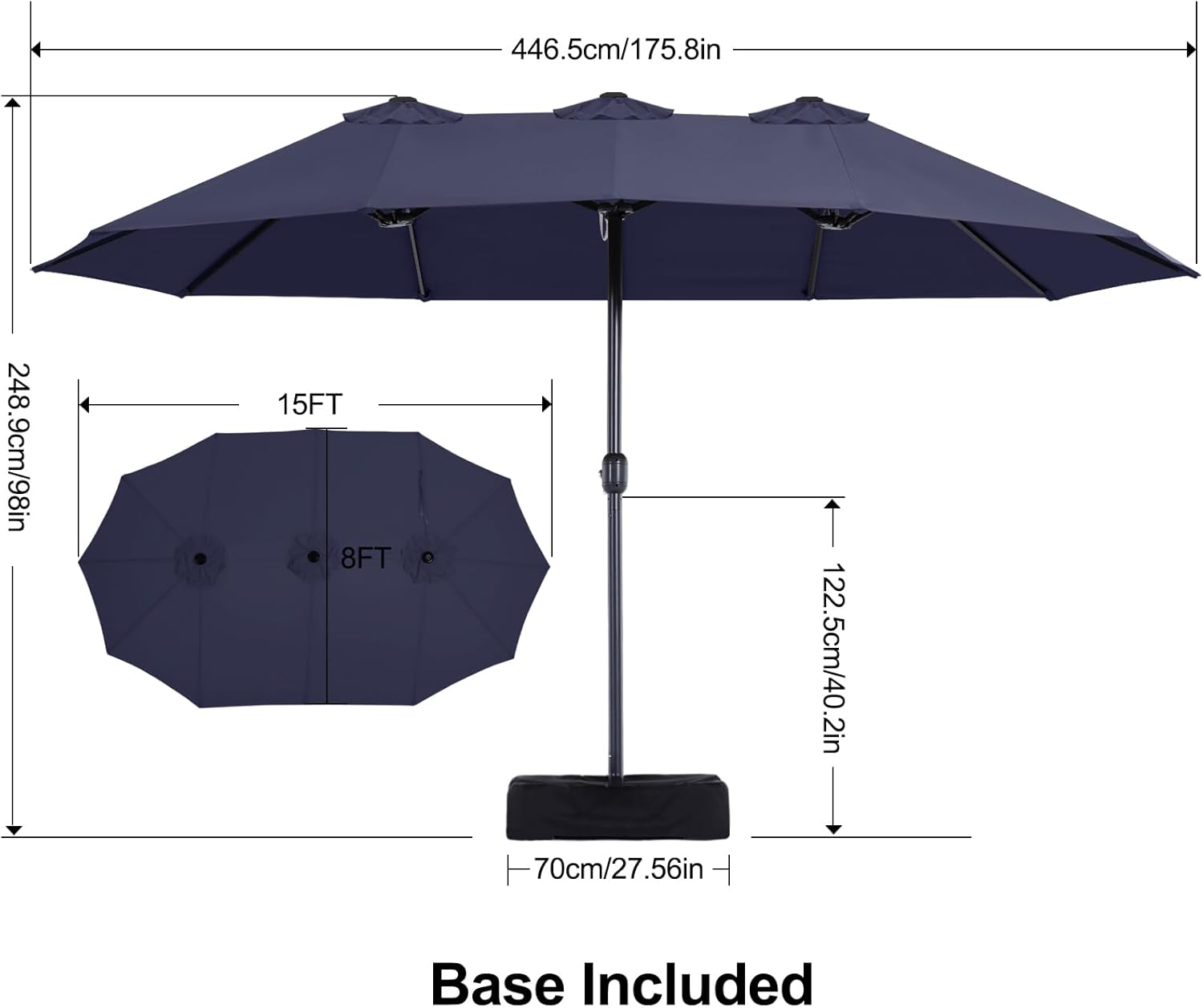 Stay Cool in Style: MASTERCANOPY 15FT Double Sided Patio Umbrella Review