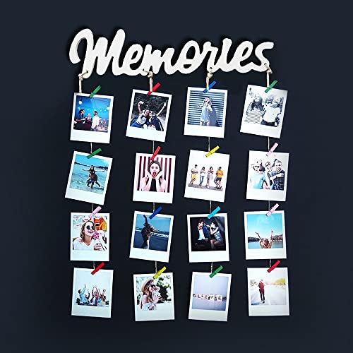 Image of VAH White Memories Picture Frames Collage Photo Hanging Wood Rustic Frames for Wall Decor, Home, Bedroom, Living Room, Gallery, Cafe, Decoration Items