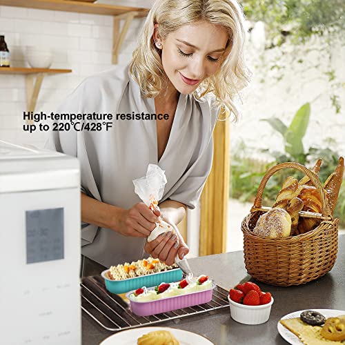 50Pack Disposable Mini Loaf Pans With Lids And Spoons, 6.8Oz Rectangle Baking Cups Mini Cake Pans Cake Tins Ramekins Muffin Tins, Aluminum Foil Pans With Lids For Mini Loaf Brownie Cupcake Bread #TOP3