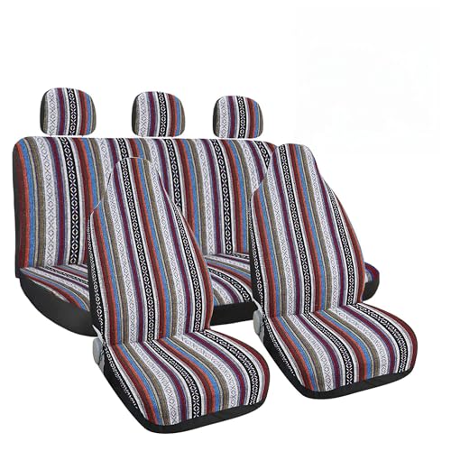 FUELHOOD シートカバー 車 ハイエース 運転席 汎用 フロントシートカバー 民族風 ブランケット 耐久性 シート保護 ホワイト 内装パーツ アクセサリー